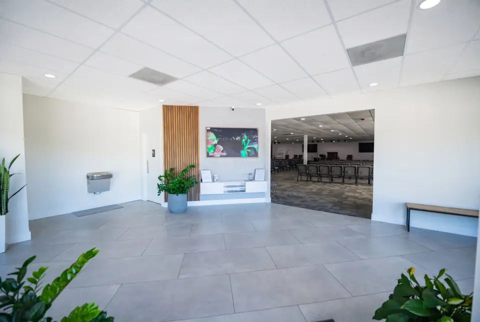 The foyer, where the team meets you